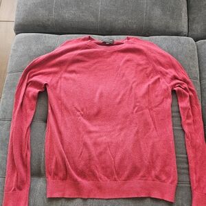 Banana Republic Men's Premium Luxe Yarn Vibrant Red Crewneck Sweater